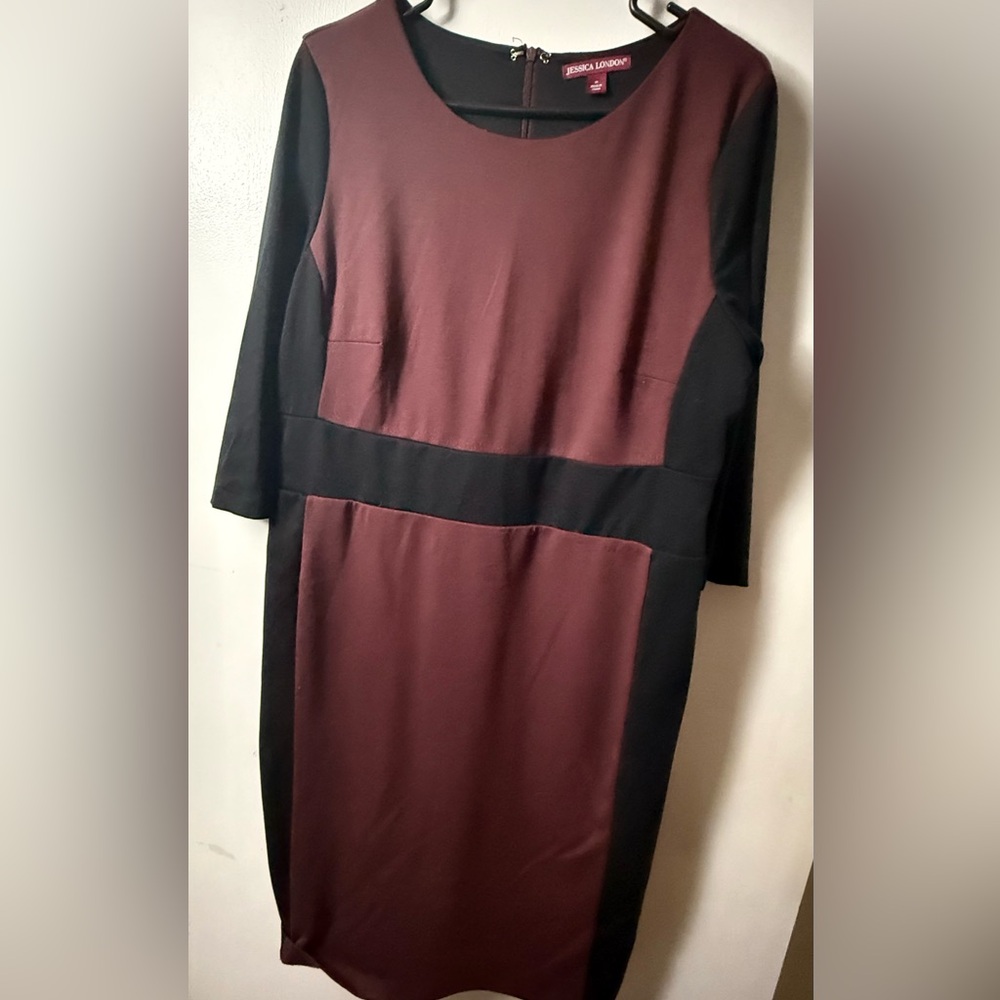 Jessica London Burgundy and Black Dress